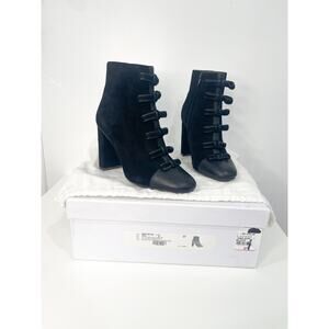 See by Chloe Gisele Leather Suede Black Bow Detail Boots 7